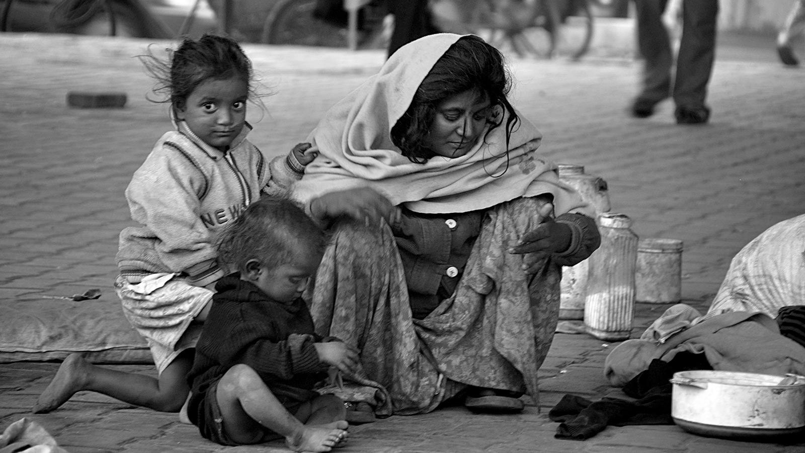 Children waiting for a meal